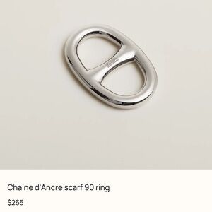 Hermes Silver Scarf Ring